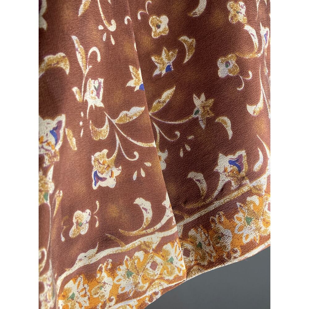 Vintage Silk Skirt Set Floral Blouse & Midi Jennifer Moore 90s ~ Sz 12/14 fits 8 - Picture 9 of 11